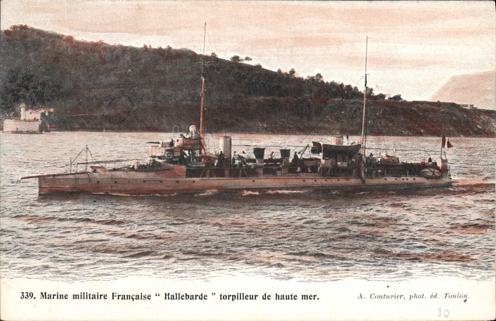 Marine militaire Française "Hallebarde" torpilleur de haute mer — A. Couturier, phot. éd. Toulon, n° 339 - Recto