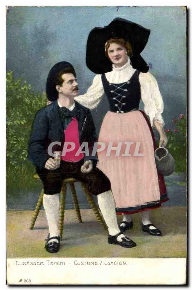 Traje alsaciano — ELSÄSSER TRACHT — editor A 208 - Frente