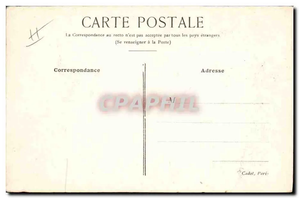 Frau mit Mohnblume und Taube — Duvaut — Verlag Cadot, Paris - Rückseite