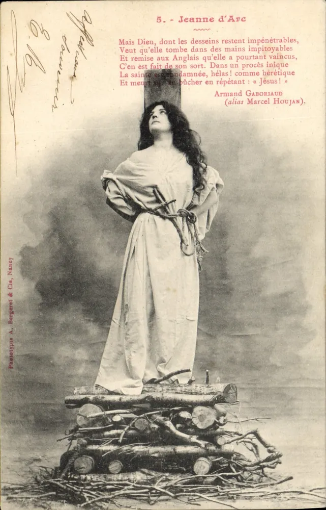 Jeanne d'Arc — Hinrichtung — Phototypie A. Bergeret & Cie, Nancy - Vorderseite