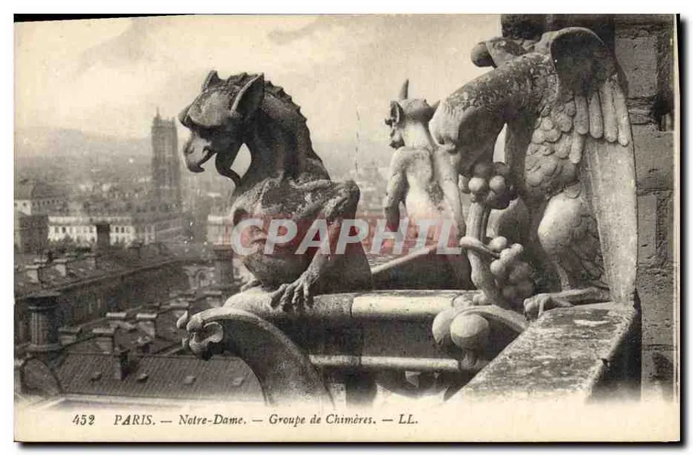 PARIS — Notre-Dame — Gruppe von Chimären — LL. — n° 452 - Vorderseite