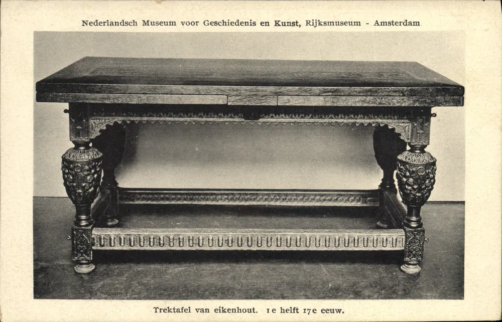 Mesa com gavetas de carvalho — primeira metade do século XVII — J. Vileger, Amsterdam - Frente
