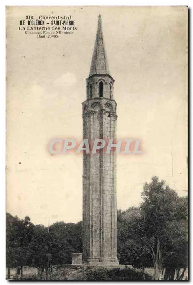 Eiland Oléron - Saint-Pierre — De Lantaarn van de Dood, Romeinse monument uit de 12e eeuw — F. Braun, fot.-edit., O. Royan (Charente-Inférieure) n°316 - Voorkant