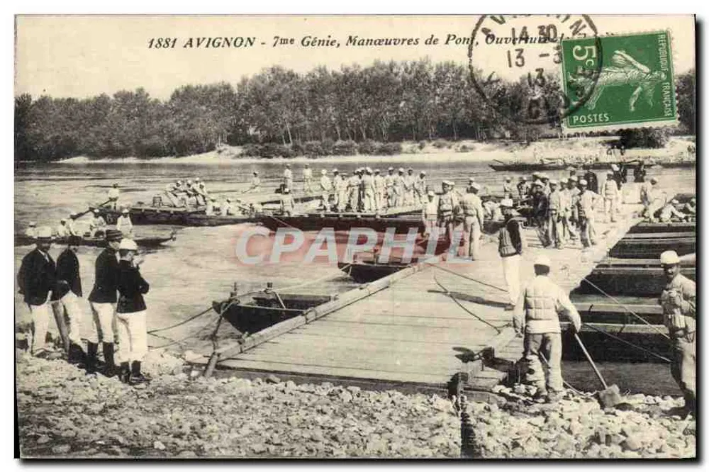 Avignon - 7. Génie, Brückenmanöver, Öffnung - 1881 - Vorderseite