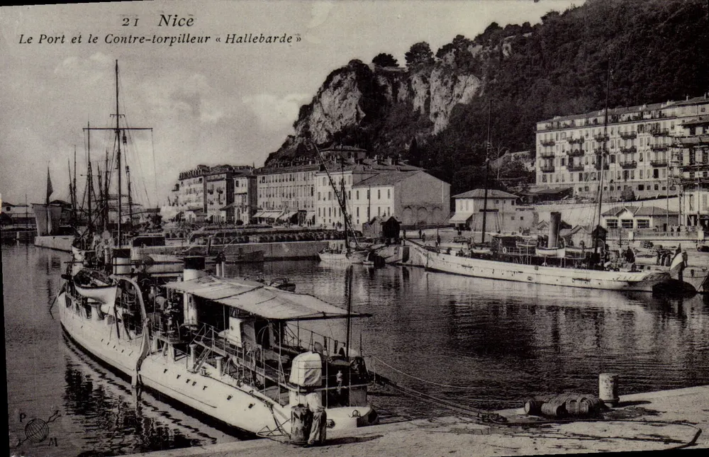 Nice — Der Hafen und der Torpedoboot « Hallebarde » — unbekannter Verleger, Nr. 21 - Vorderseite
