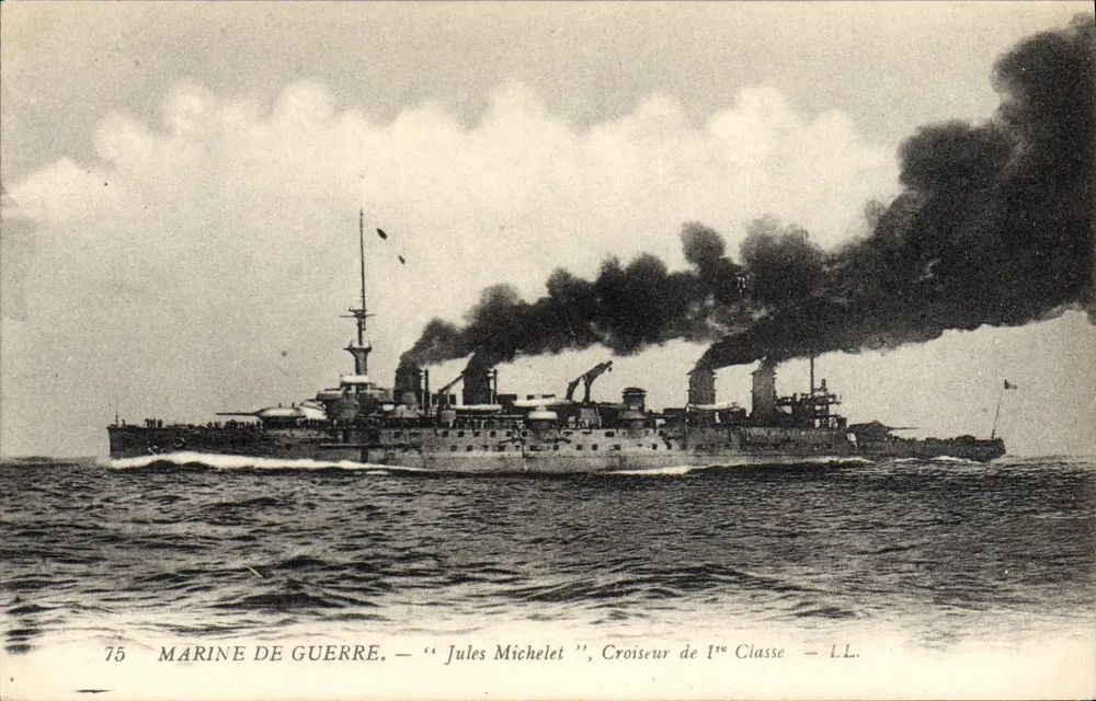 Kriegsschiff — « Jules Michelet », Kreuzer der ersten Klasse — LL. — n°75 - Vorderseite