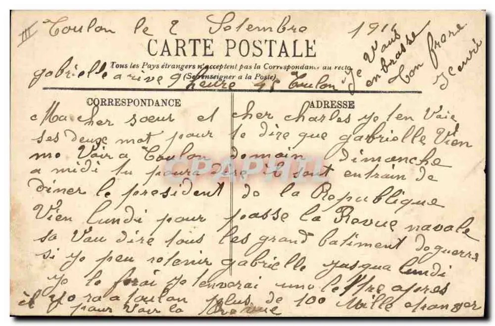 Le Jauréguiberry — Widok morski — LL. n°6 - Rewers