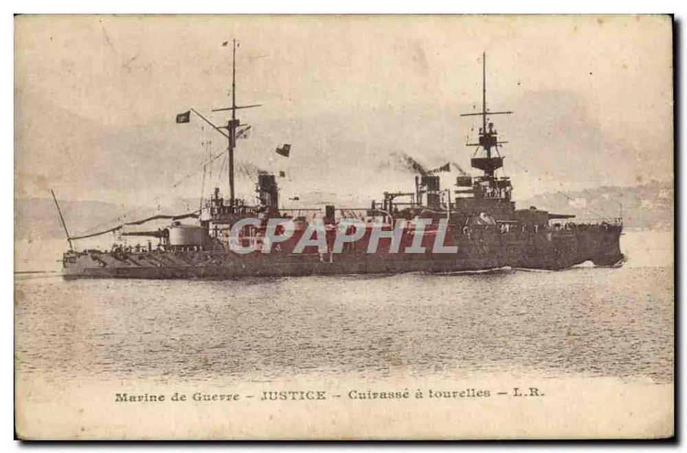 Marina Militar - JUSTICIA - Guirassé con torres - L.R. - Anverso