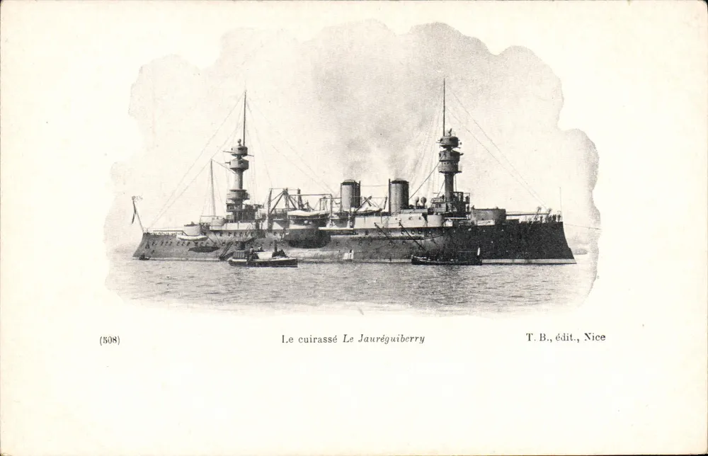 O encouraçado Le Jauréguiberry — T.B., editor, Nice — n° de série (508) - Frente