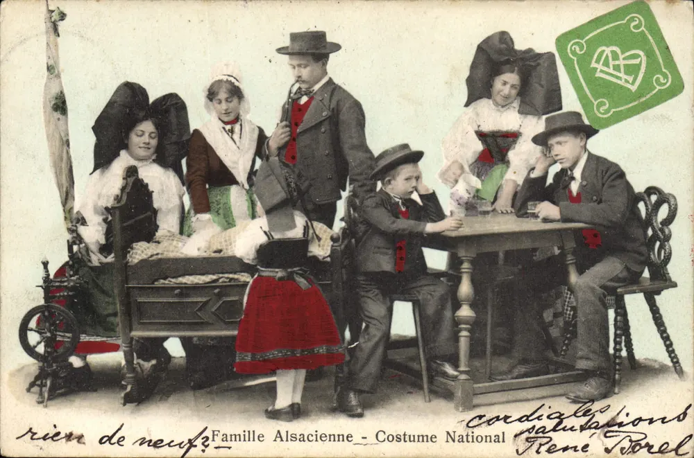 Alsatische Familie - Nationalkostüm — René Torel - Vorderseite