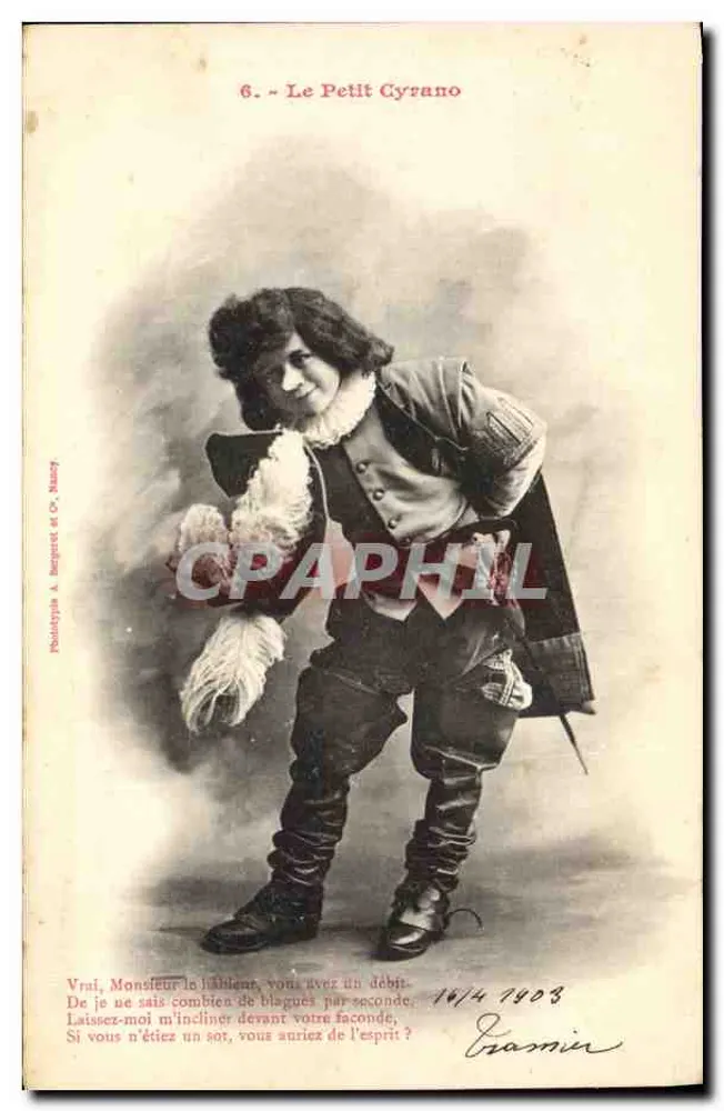 Le Petit Cyrano — Szene aus einer Komödie — Phototypie A. Bergeret et Cie, Nancy - Vorderseite