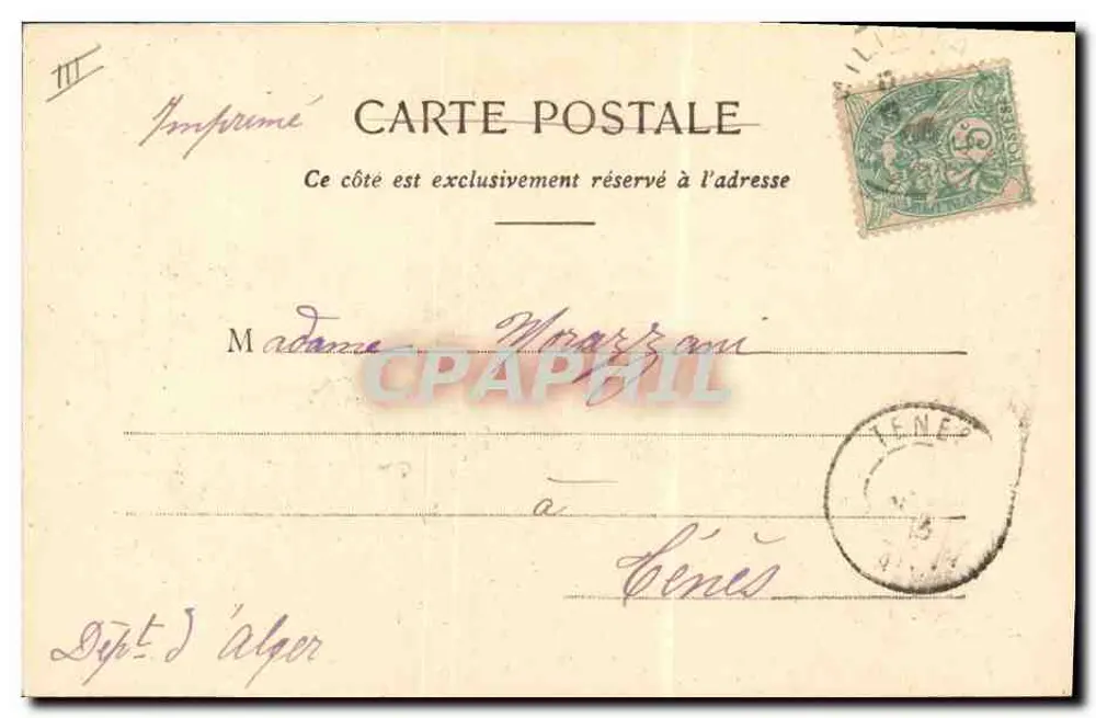 Das kleine Pandora — Kind in Uniform eines Gendarmen — Phototypie A. Bergeret et Cie, Nauzy - Rückseite