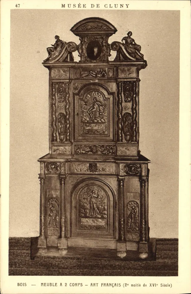 Musée de Cluny — Meuble à 2 corps en bois, art français (2e moitié du XVIe siècle) - Vorderseite