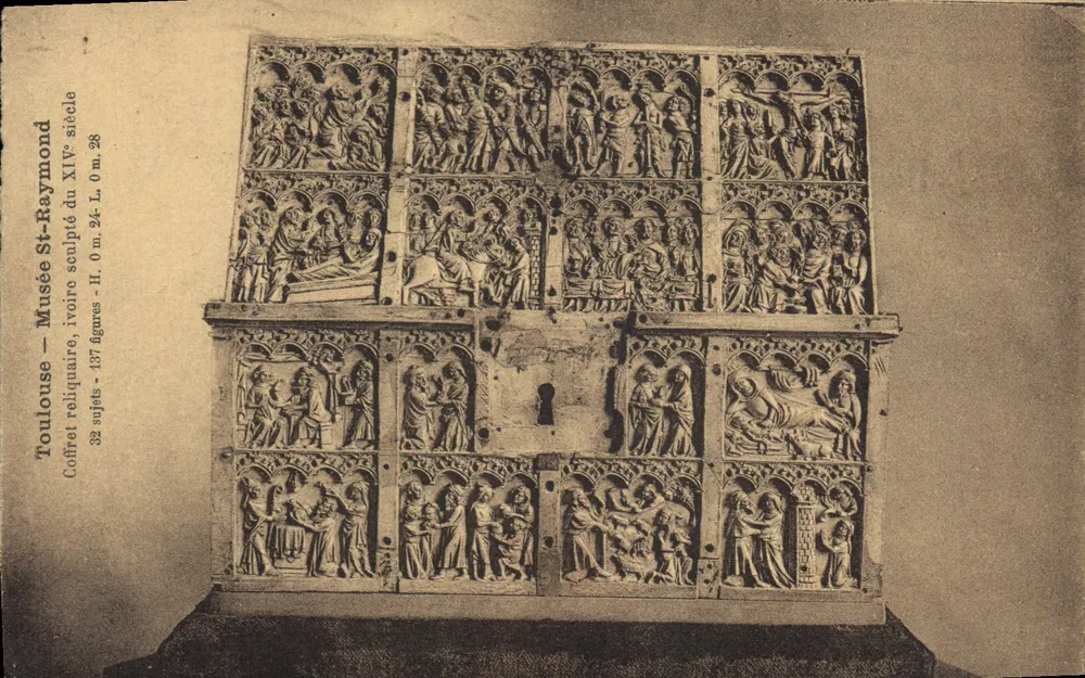 Reliquienschächtelchen — Toulouse — Musée Saint-Raymond — 14. Jahrhundert - Vorderseite