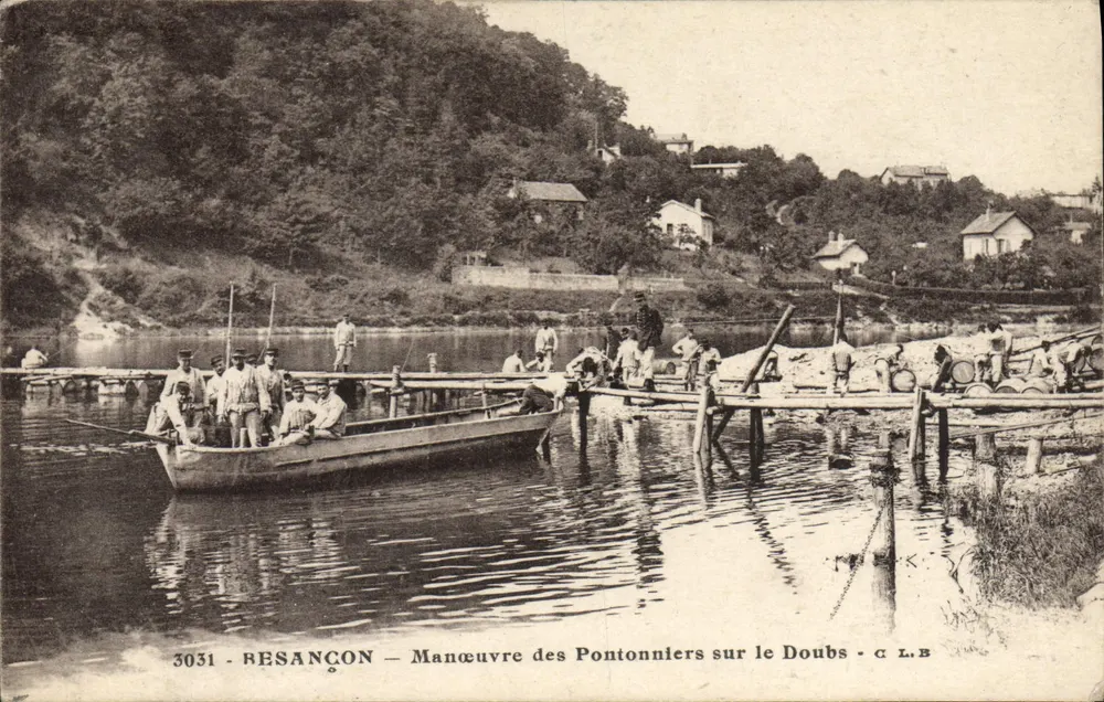 Resançon — Pontonniers-Operation auf dem Doubs — C.L.B. n°3031 - Vorderseite