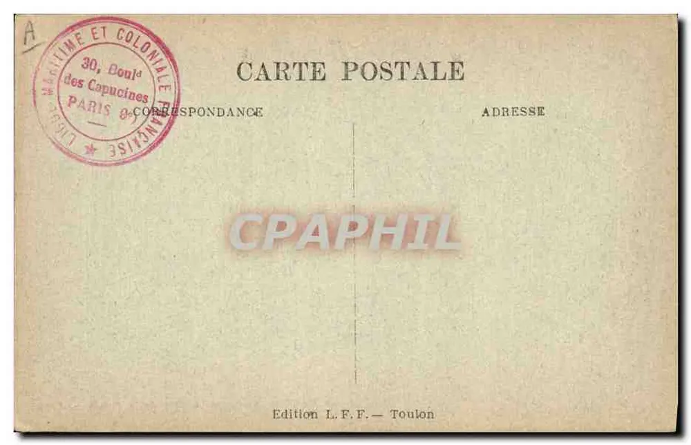 Cruzador da Marinha Francesa JEAN-BART — Ligue Maritime Francesa, 8, Rue de la Boëtie, Paris - Verso