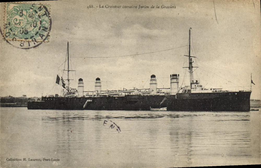 Der Korsarenkreuzer Jurien de la Gravière — Sammlung H. Laurent, Port-Louis - Vorderseite