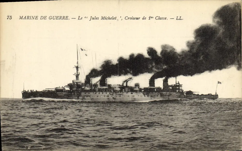 Der "Jules Michelet", Kreuzer der ersten Klasse — Kriegsmarine — Nr. 75 — Verlag LL. - Vorderseite