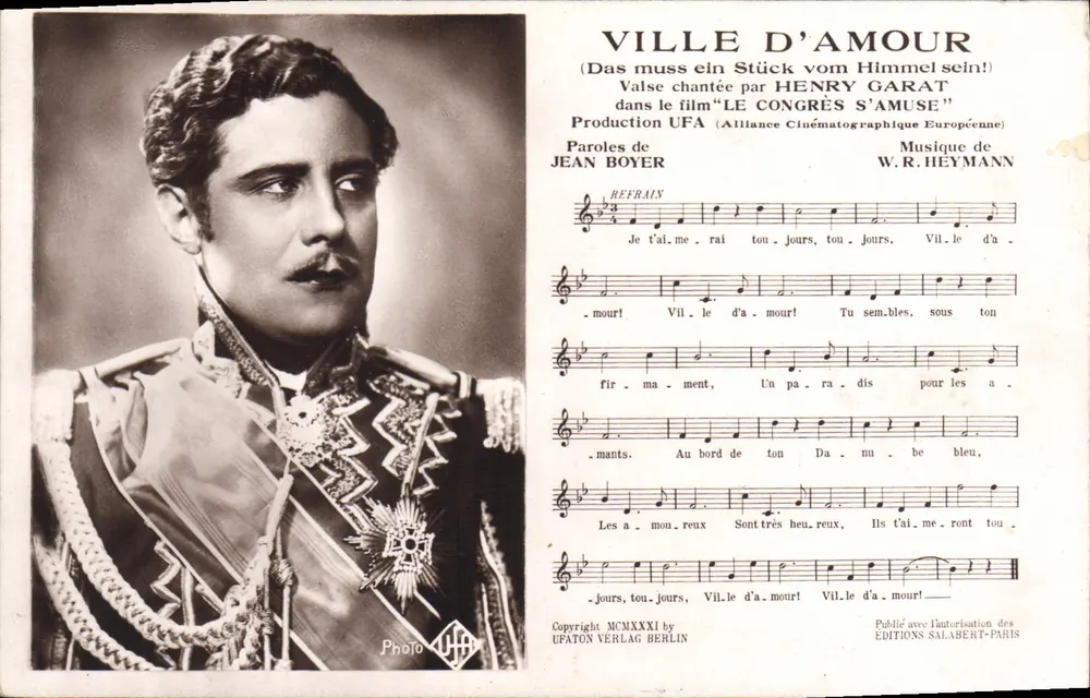 Città dell'Amore — Valzer cantato da Henry Garat — Edizioni Salabert-Parigi - Recto