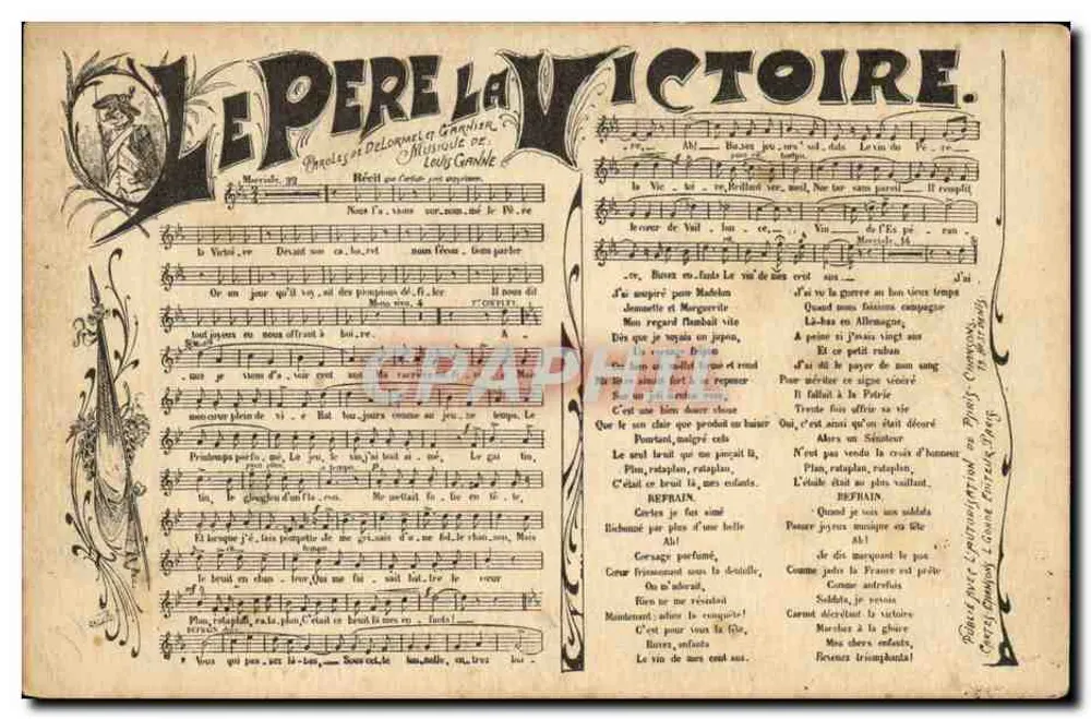 Der Sieger — Melodie von Louis Gamble — Text von Delorme und Gagnière - Vorderseite