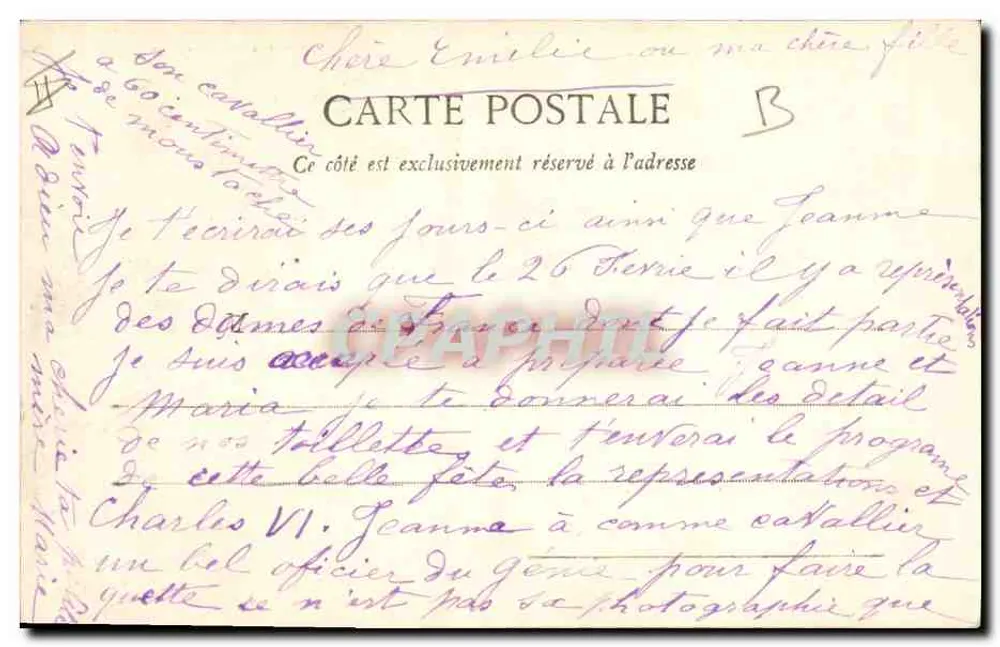 Soldat, der einen Brief an seine Verlobte schreibt — Pitou an seine Françoise — Fotograf A. Paspard et Cie, Nîmes - Rückseite