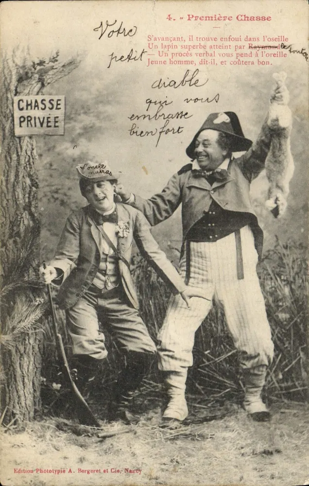 Privatjagd — Erste Jagd — Phototypie-Ausgabe A. Bergeret et Cie, Nancy - Vorderseite