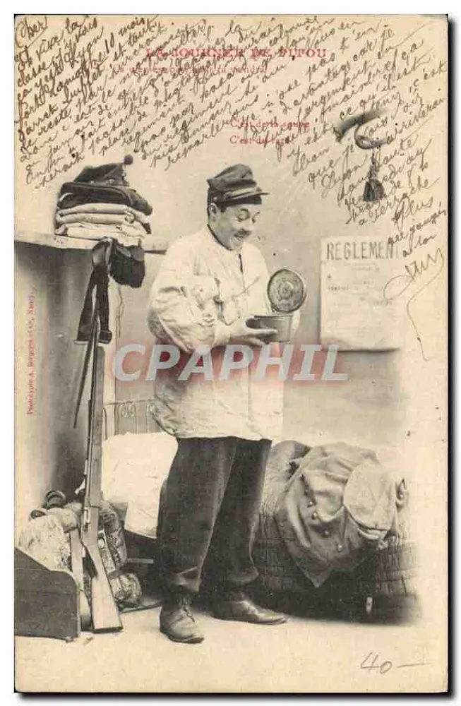 Soldat im Uniform — in einem Zelt — Verlag Toudouze, Bergeron & Cie, Nr. 40 - Vorderseite
