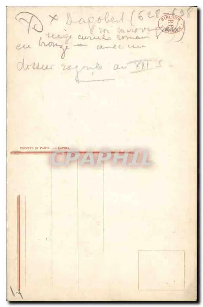 Der Thron des Königs Dagobert — Antike Curule-Steinsessel umgewandelt im 12. Jahrhundert — I.L.M. n° 8613 - Rückseite