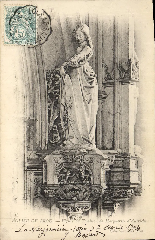 Kirche von Brou - Figur des Grabes von Margarete von Österreich — G. Bazard - Vorderseite