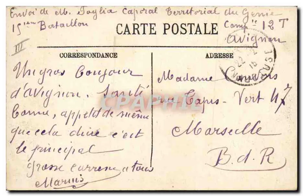 Avignon — Militärgenius — Pontage-Manöver — LL - Rückseite