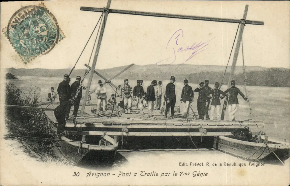 Avignon - Pont à Traille durch das 7. Ingenieurregiment — Edit. Prévot, R. de la République, Avignon - Vorderseite