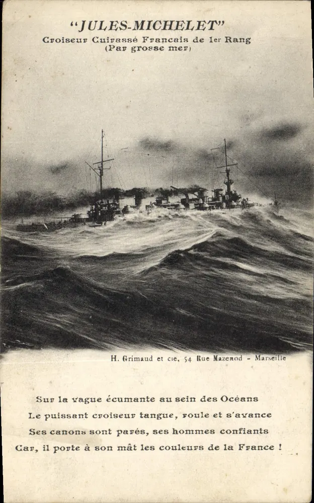 Kreuzer Jules Michelet — H. Grimaud et cie, 54 Rue Mazenod - Marseille - Vorderseite