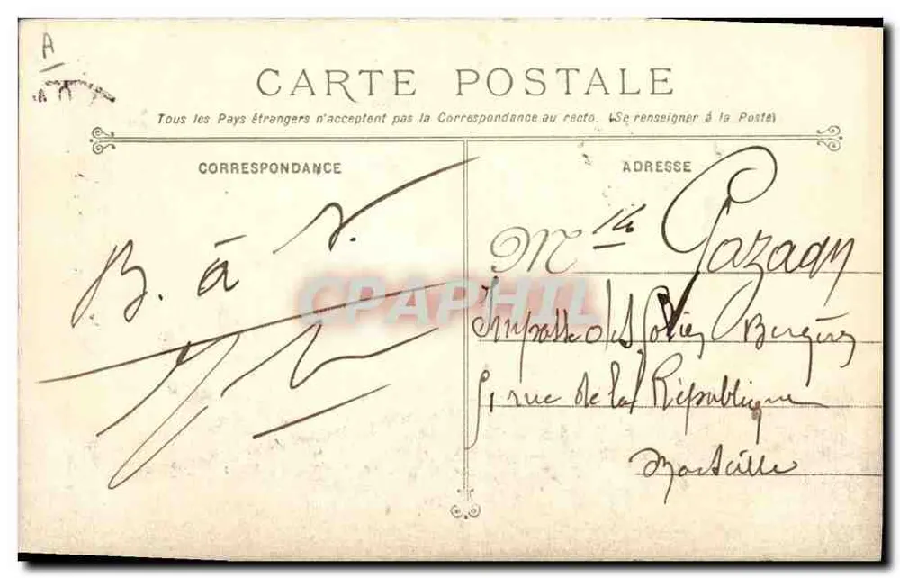 Navio de guerra francês — Justice — Fototipia Marius Bar — Toulon - Verso