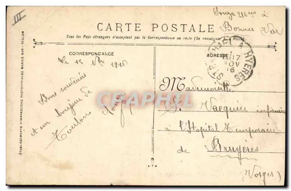 Jean-Bart - Turbinenpanzerkreuzer — Französische Marine — Krieg 1914-15-16 - Rückseite
