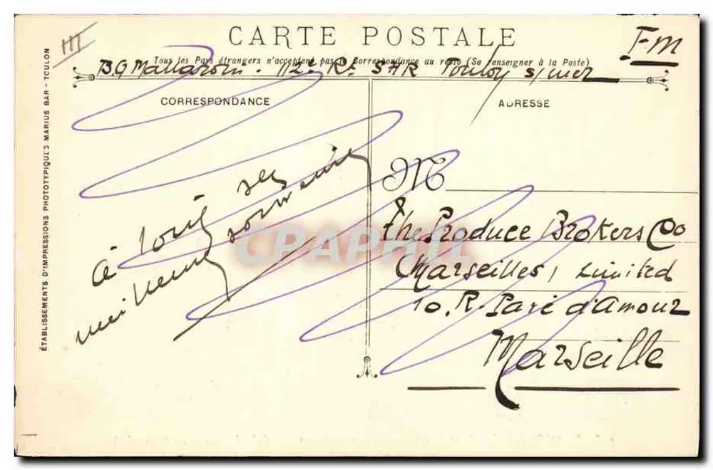 Jean-Bart - Navio blindado a turbinas de 24000 toneladas — Marinha Militar Francesa — Editor: Estabelecimentos de Impressão Fototipográfica Toulon, n° 536 - Verso