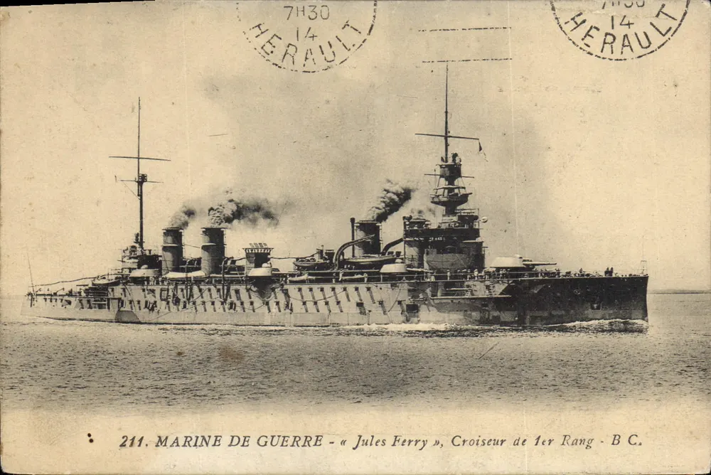 Cruzador de 1º Rango « Jules Ferry » — Marinha de Guerra — B.C. — edição HERAULT - Frente