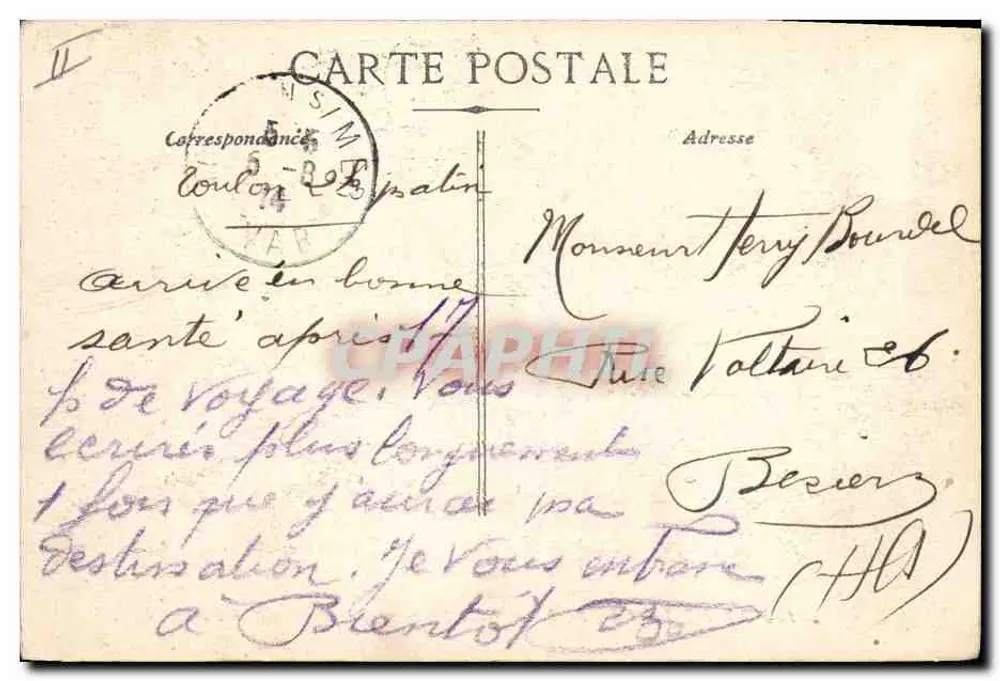 Cruzador de 1º Rango « Jules Ferry » — Marinha de Guerra — B.C. — edição HERAULT - Verso