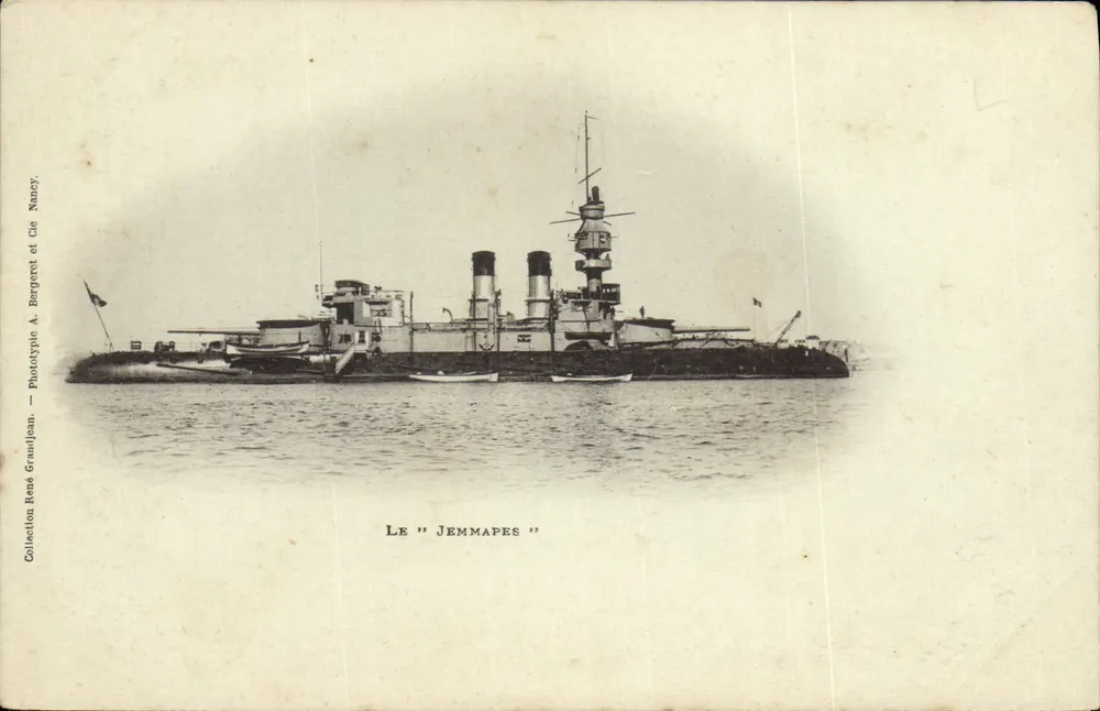 O "Jemmapes" — Navio de guerra — Fototipia A. Bergeret et Cie, Nancy - Frente
