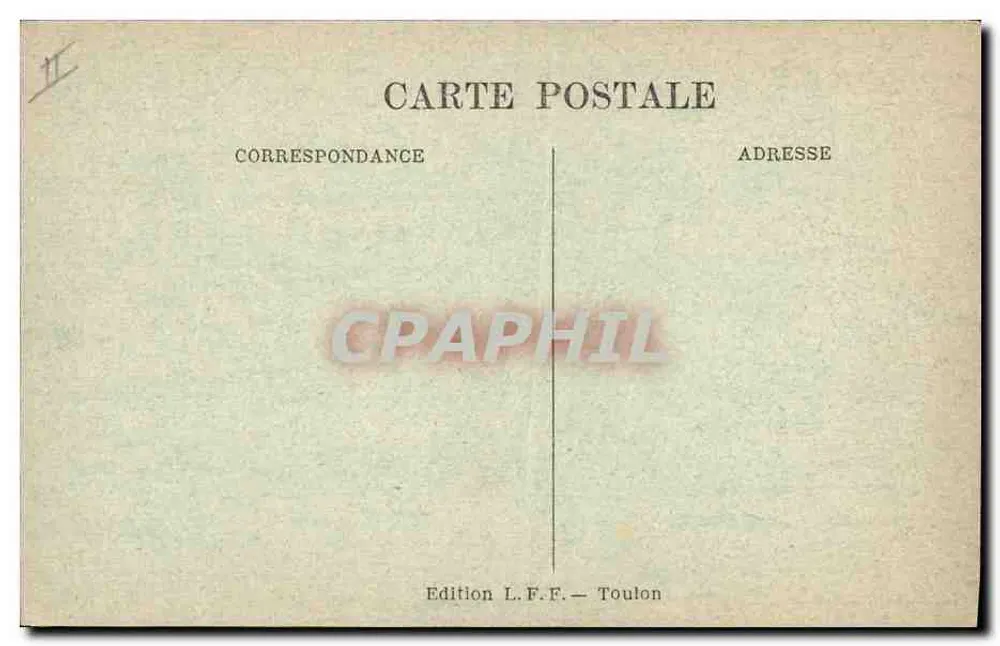 Cruzador da Marinha Francesa: JUSTICE — Editor L.F.F. — Toulon - Verso