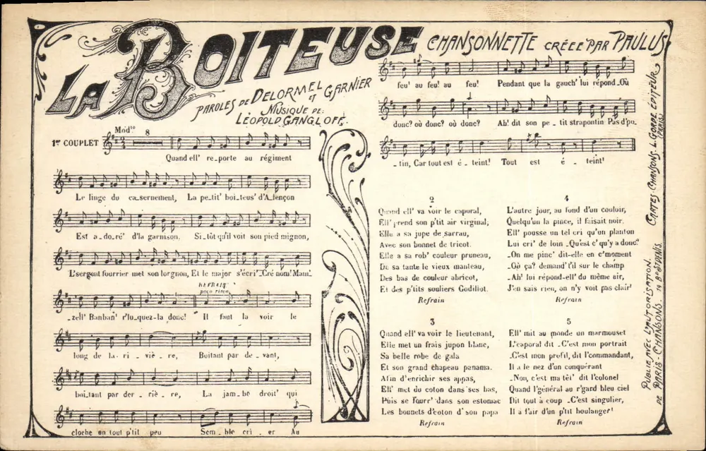 Die Lahme — Lied von Paulus — Delormel & Garnier, Léopold Gangloff - Vorderseite
