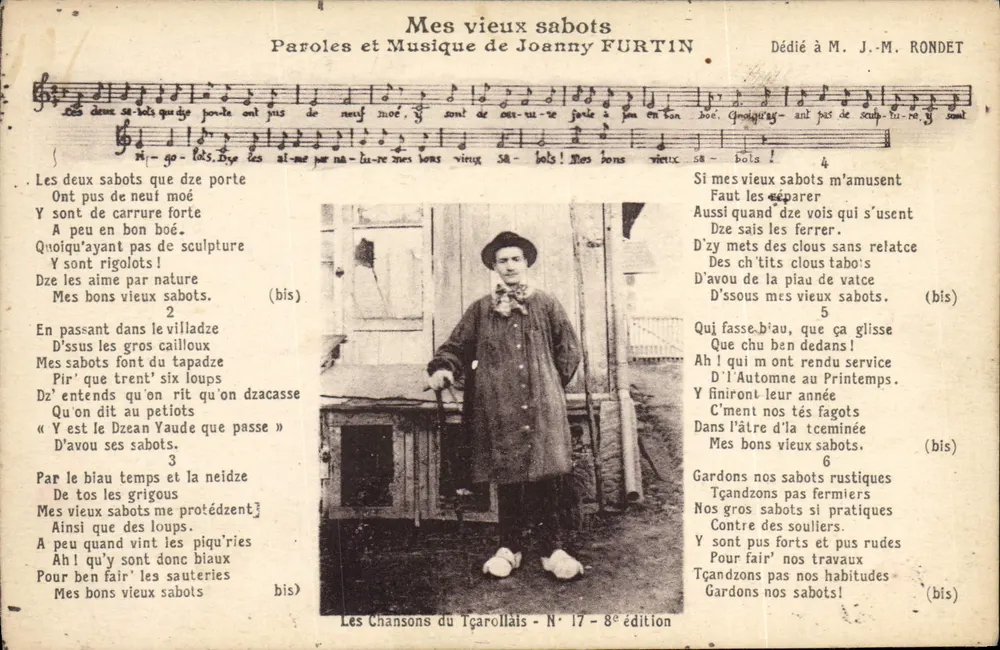 Mes vieux sabots — Paroles et Musique de Joanny FURTIN — Les Chansons du Tçarollais N° 17 - 8e édition - Recto