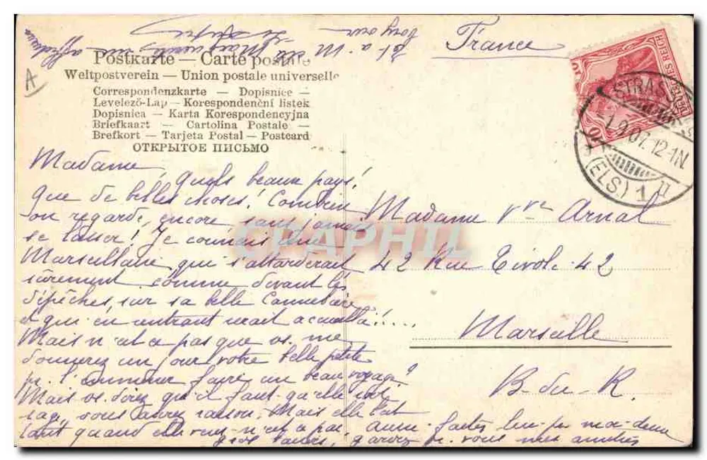 Strasbourg — Elsässerinnen — Alsaciennes — 1901 - Verso