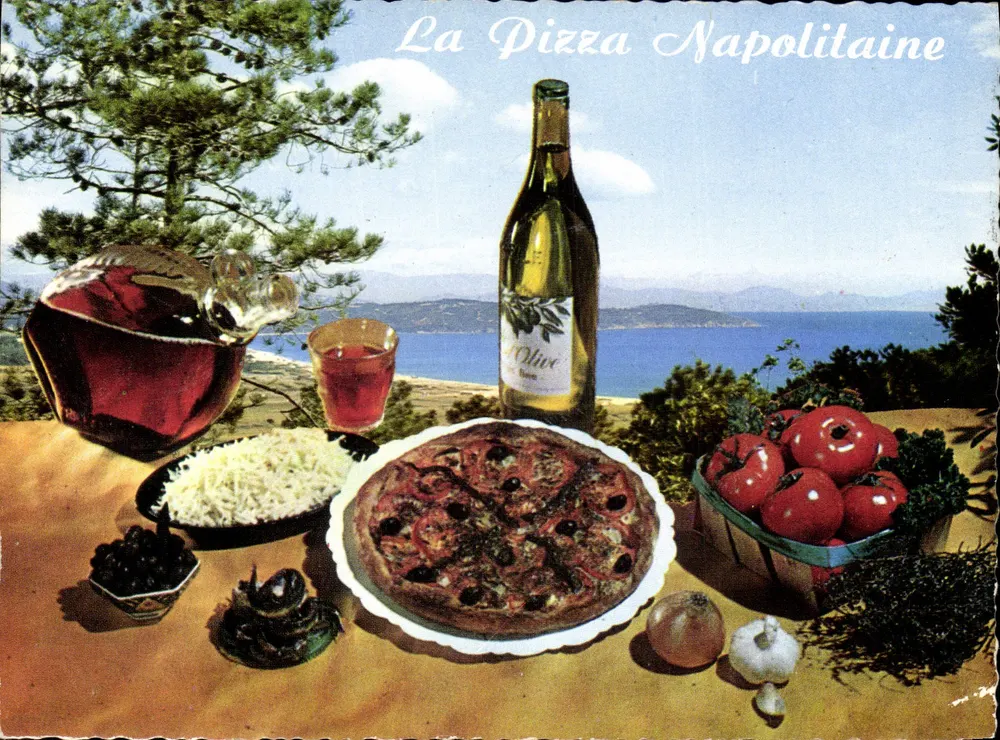 De Neapolitaanse Pizza — Recept en kustlandschap — Uitgever: Inter Actualités, Marseille - Voorkant