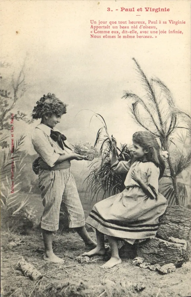 Paul und Virginie — zärtliche Szene — Éditions Photographie A. Margeres et Cie, Neauphle-le-Château - Vorderseite