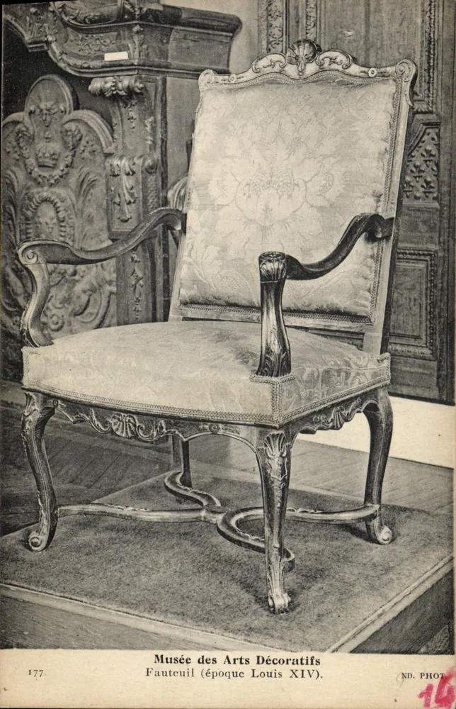 Sessel aus der Zeit des Louis XIV — Musée des Arts Décoratifs — ND. PHOT. 177 - Vorderseite