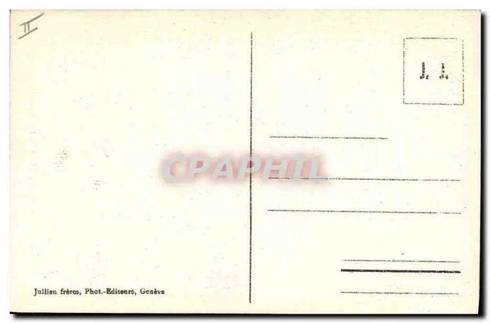 A Cadeira de Calvin — Genebra — J. J. - 13 G. - GENEVA - Verso