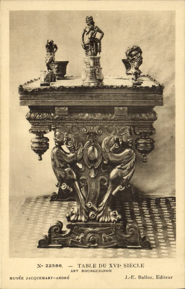 Mesa do século XVI — Arte Borgonhesa — J.-E. Bulloz, editor - Frente