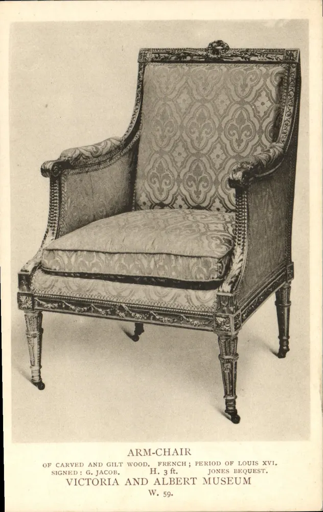 Sessel — Louis XVI-Zeit — Victoria and Albert Museum, n° W. 59 - Vorderseite