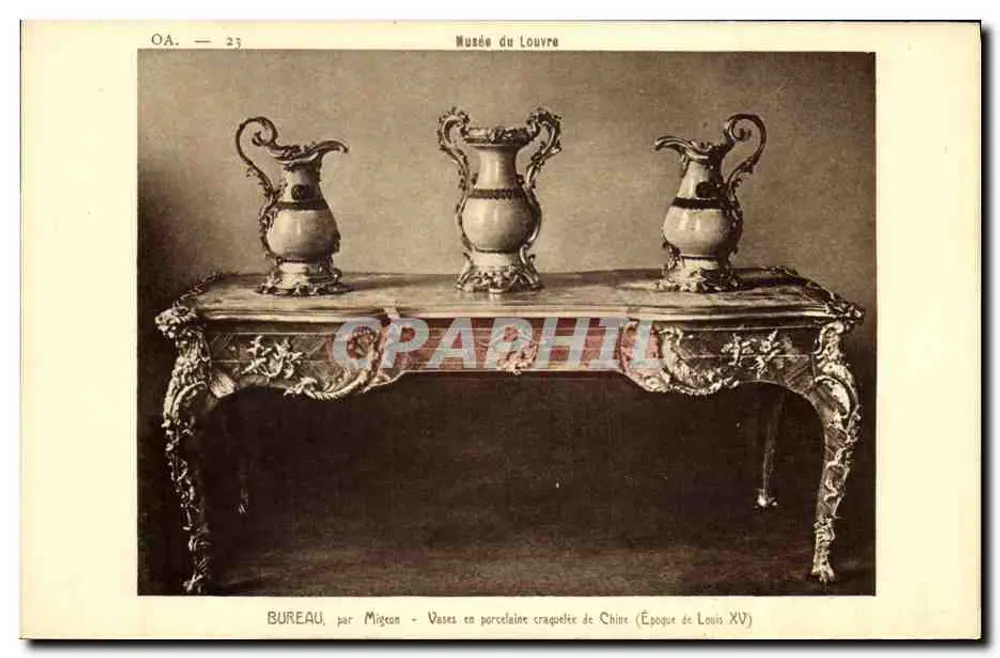 Escritório por Migeon — Vasos em porcelana craquelada da China (Época de Luís XIV) — Museu do Louvre - Frente