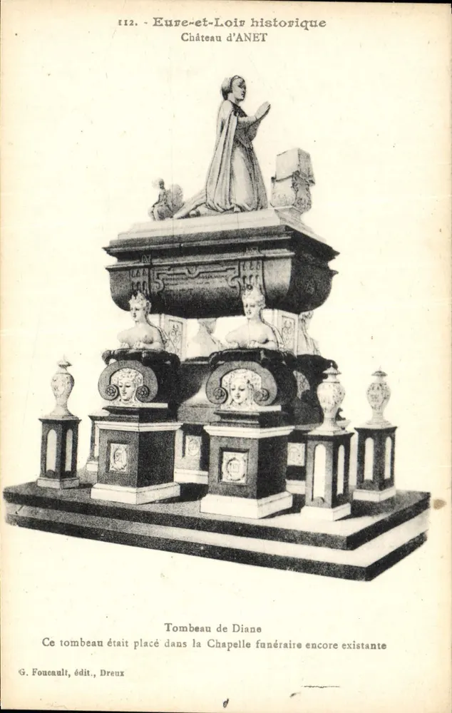 Castelo d'Anet — Túmulo de Dian — G. Foucault, editor, Dreux - Frente